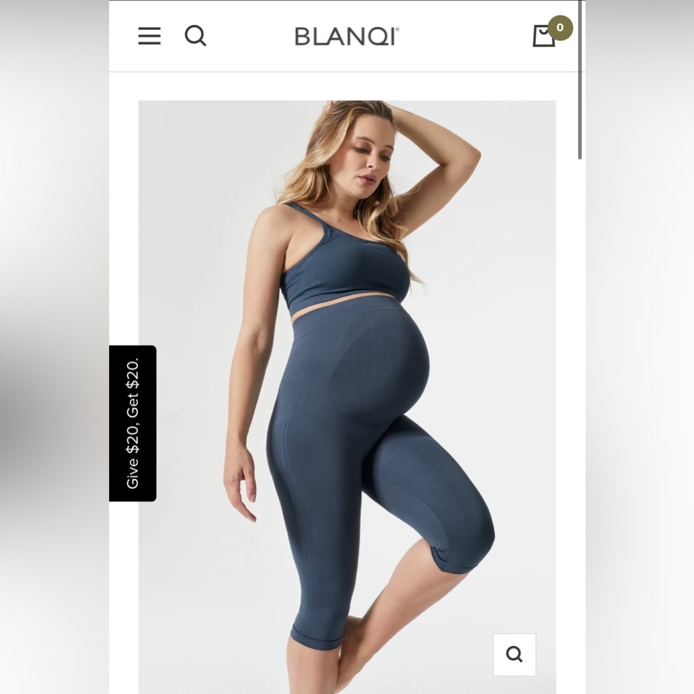 BLANQI Maternity Belly Support Crop Leggings, size s